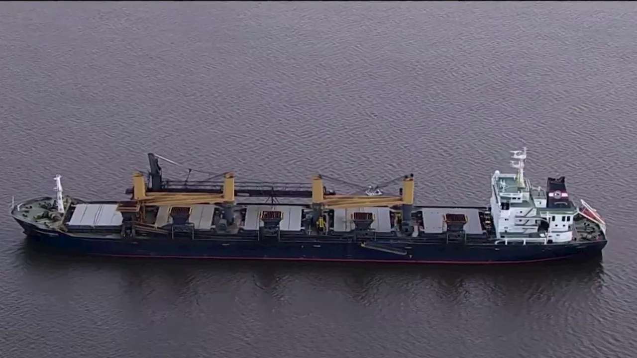 Cargo ship trapped in Delaware River refloated, taken out of channel