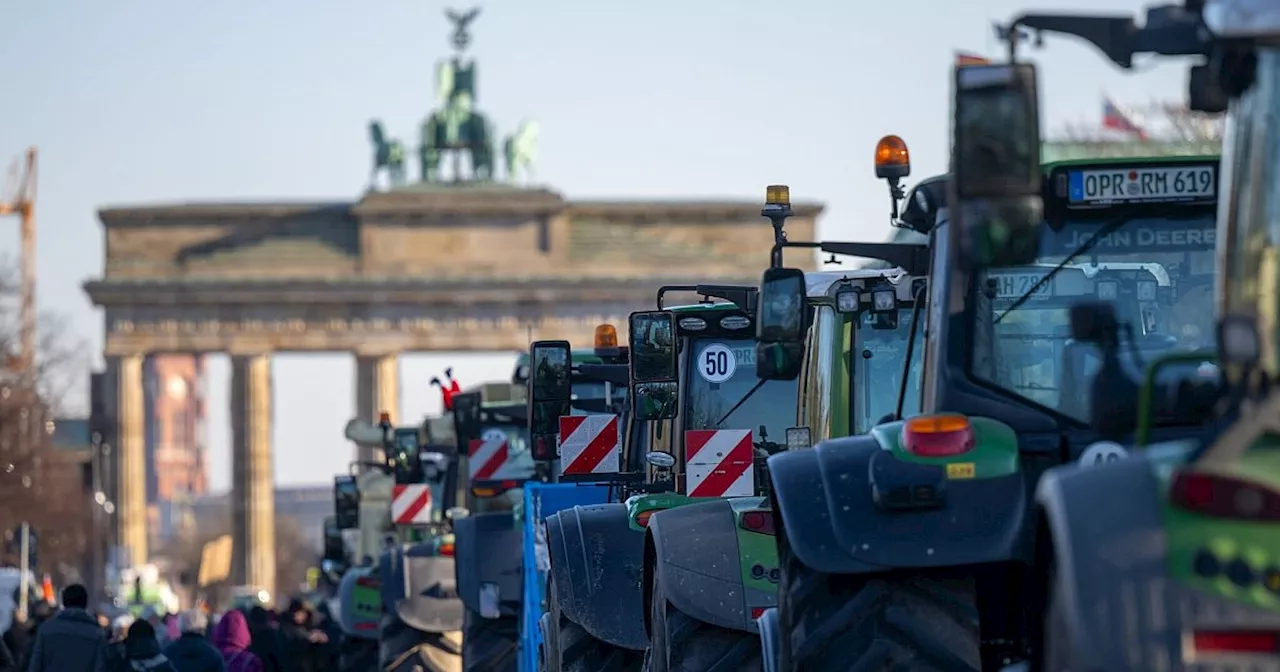 Bauern angespannt auf dem politischen Feld