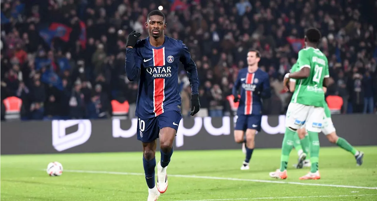 PSG bat Saint-Étienne grâce à un doublé de Dembélé