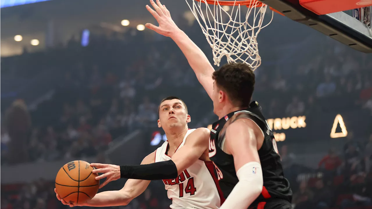 Herro Scores 32, Heat Beat Trail Blazers 119-98