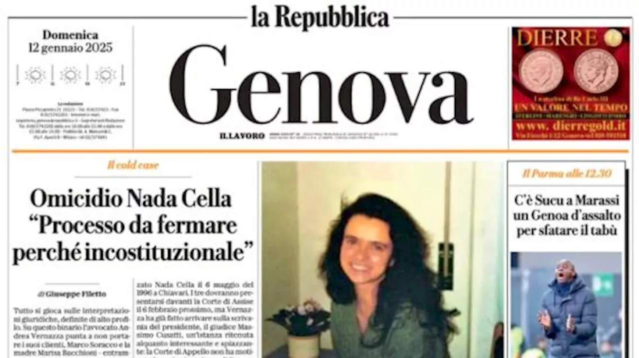 La Repubblica (ed. Genova): ''C'è Sucu a Marassi, Genoa d'assalto per sfatare il tabù'