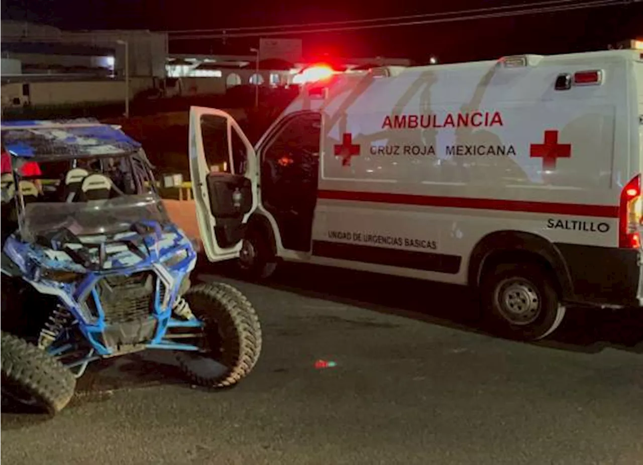 Joven Resulta Gravemente Lesionada Tras Volcamiento de Vehículo Todo Terreno en Saltillo