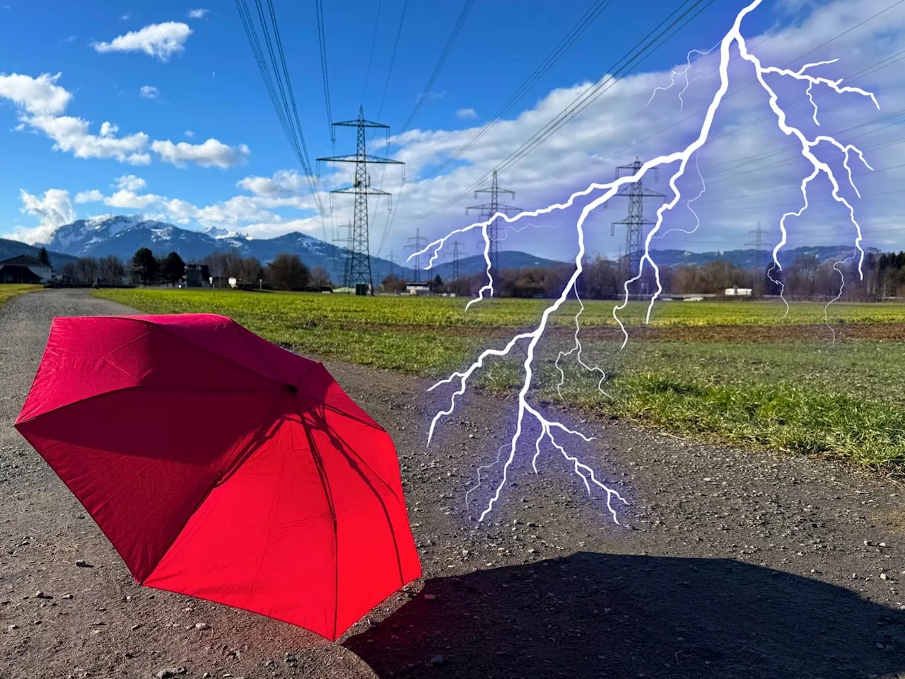 Stromschläge beim Aufspannen eines Regenschirms unter Freileitung