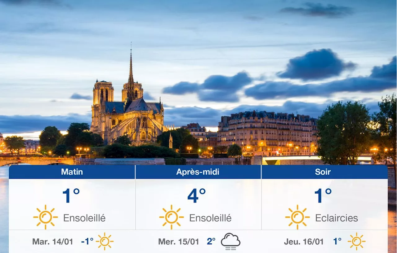 Météo Paris: prévisions du lundi 13 janvier 2025