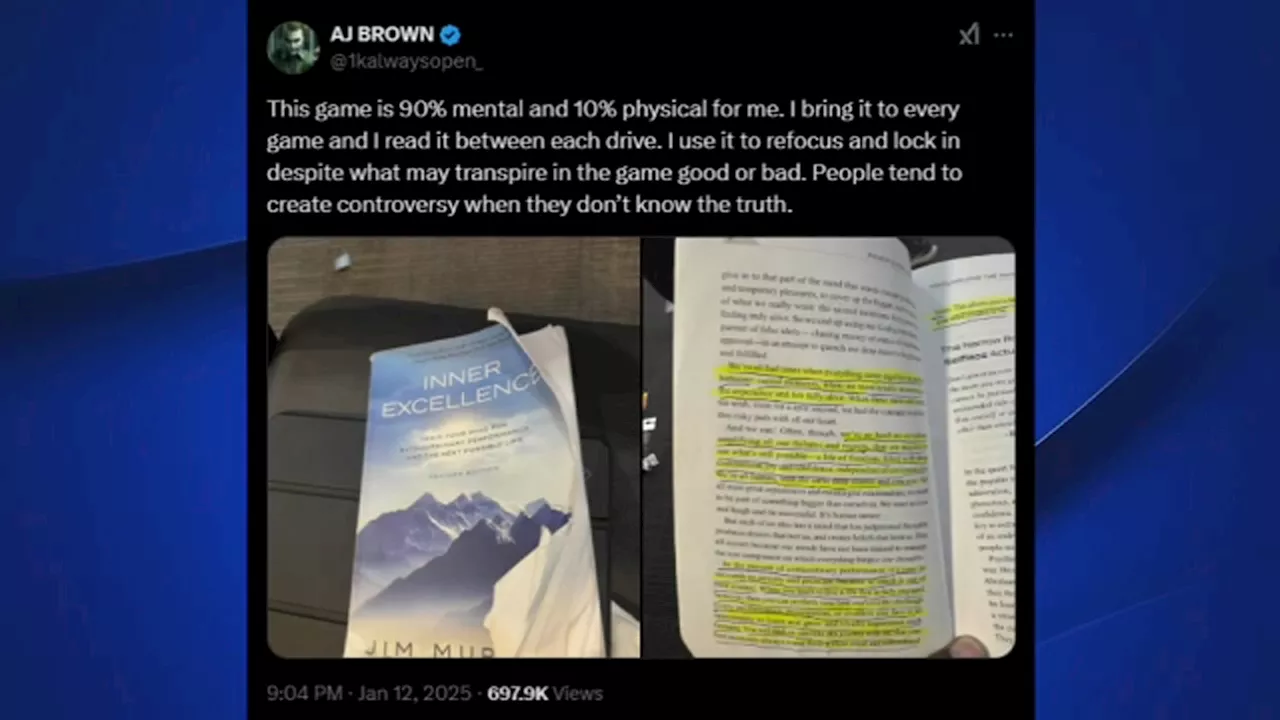 AJ Brown's Sideline Reading Spree Makes Self-Help Book a Viral Sensation