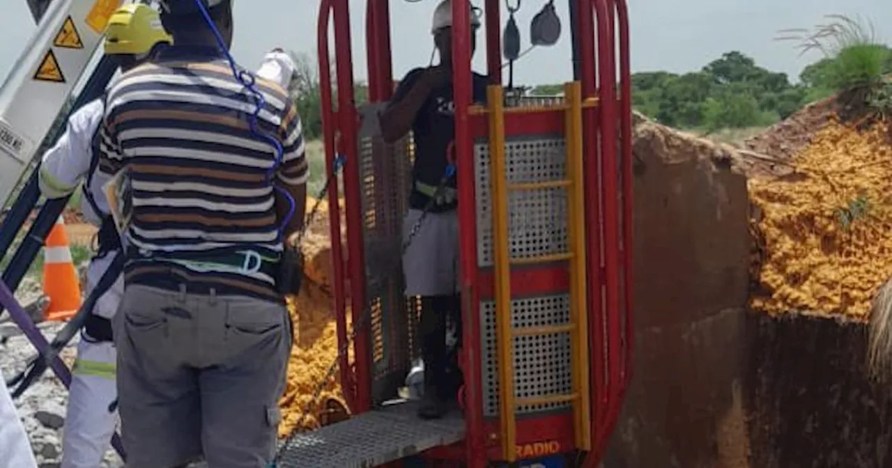 Illegal Miner Rescue Cage Assembled in Stilfontein