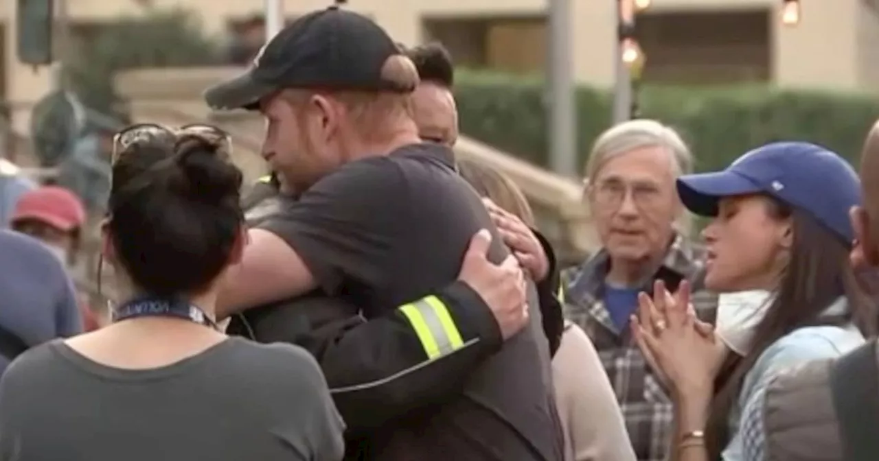 Prince Harry Finds Donut For Elderly Wildfire Victim