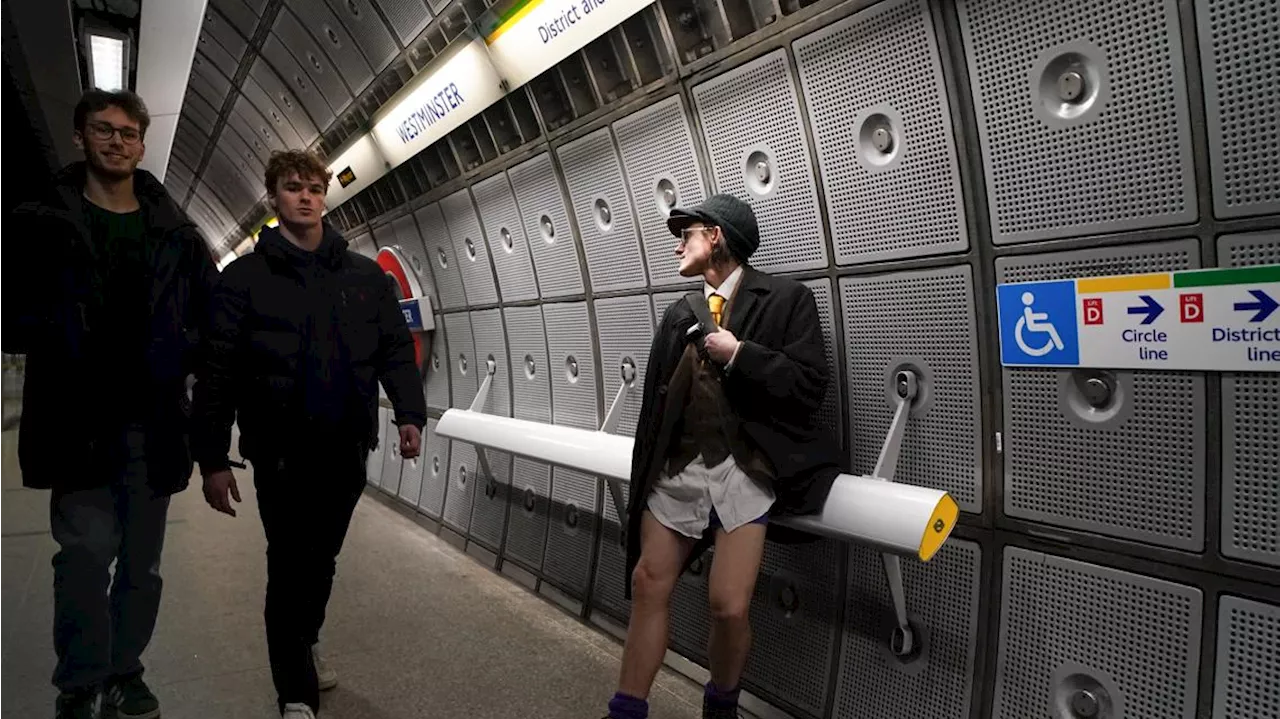 Hundreds Strip Down for Annual 'No Trousers Tube Ride' in London