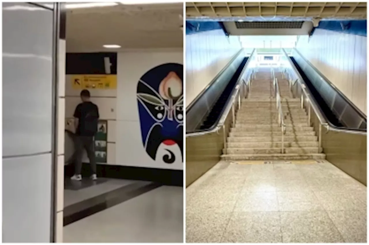 Man arrested for public nuisance after urinating on Outram Park MRT station’s escalator handrail