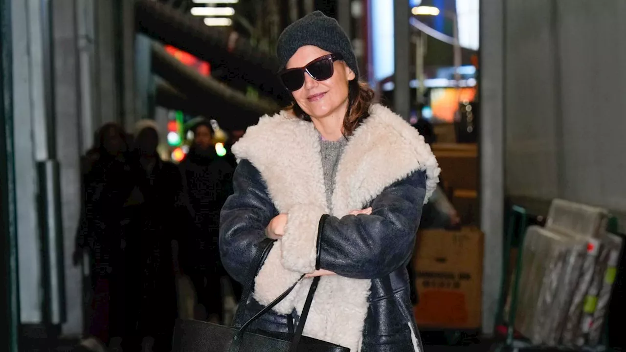 Katie Holmes Spotted in Chic Coats and Trendy Sneakers