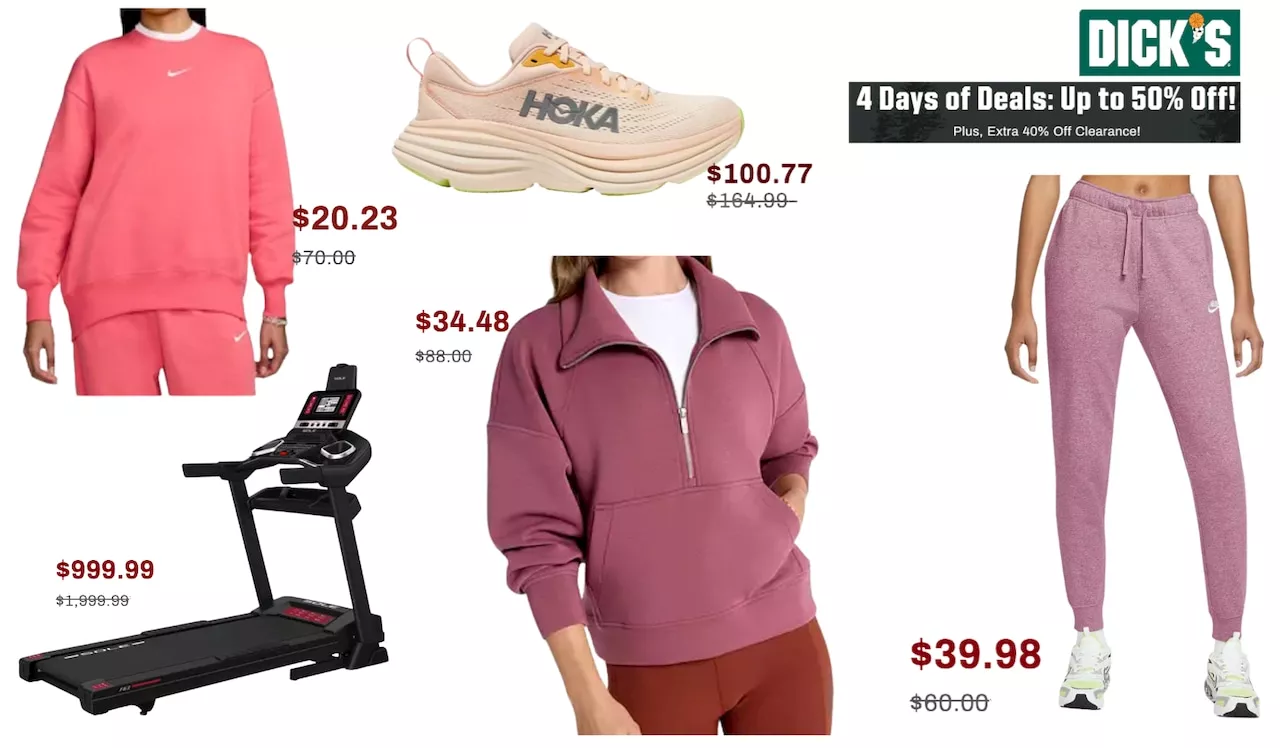 Dick's Sporting Goods 4 Days of Deals: Up to 50% Off on Nike, CALIA, Treadmills and More