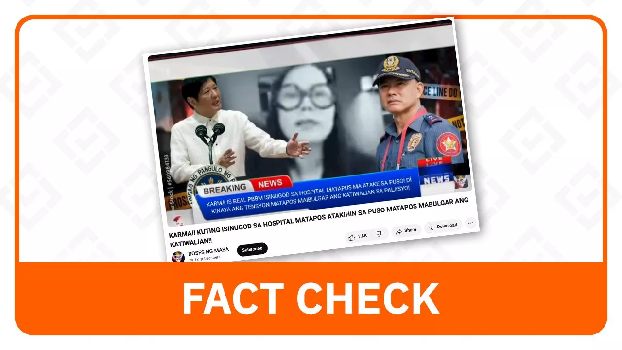 FACT CHECK: No reports of Marcos suffering a heart attack