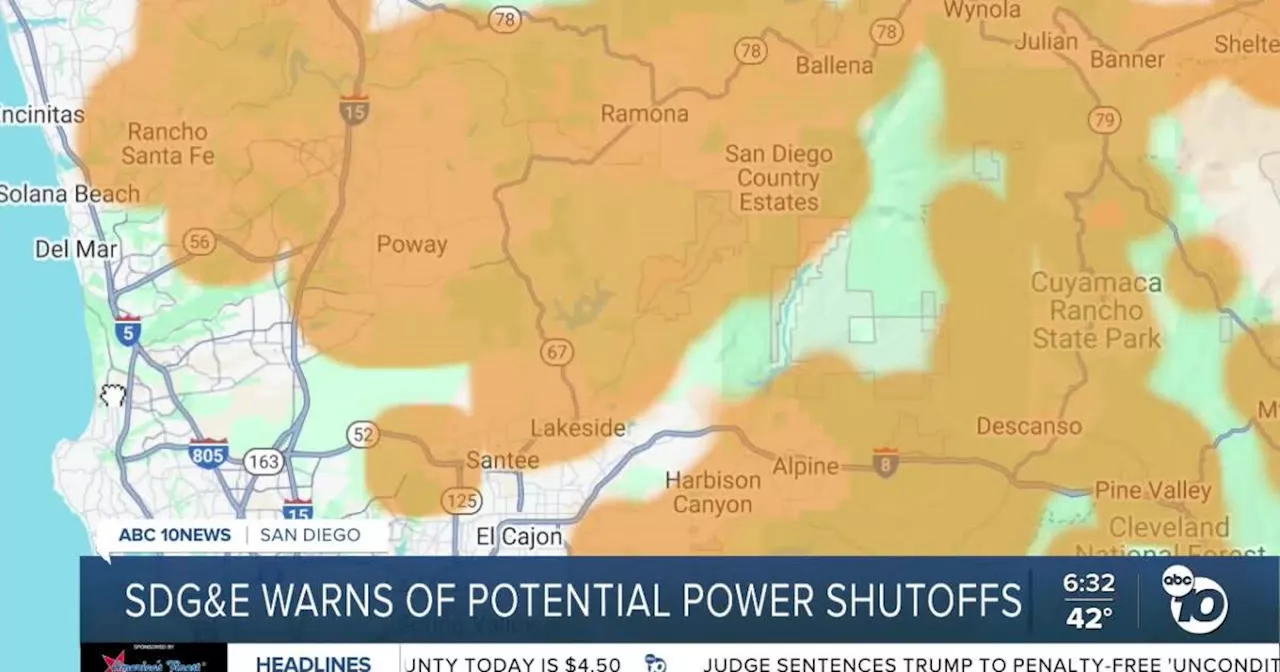 SDG&E warns customers of possible power shutoffs amid fire weather conditions