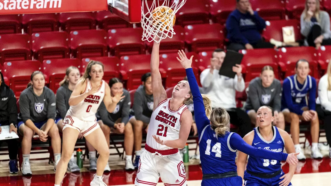 South Dakota's Grace Larkins is AP women's basketball player of the week