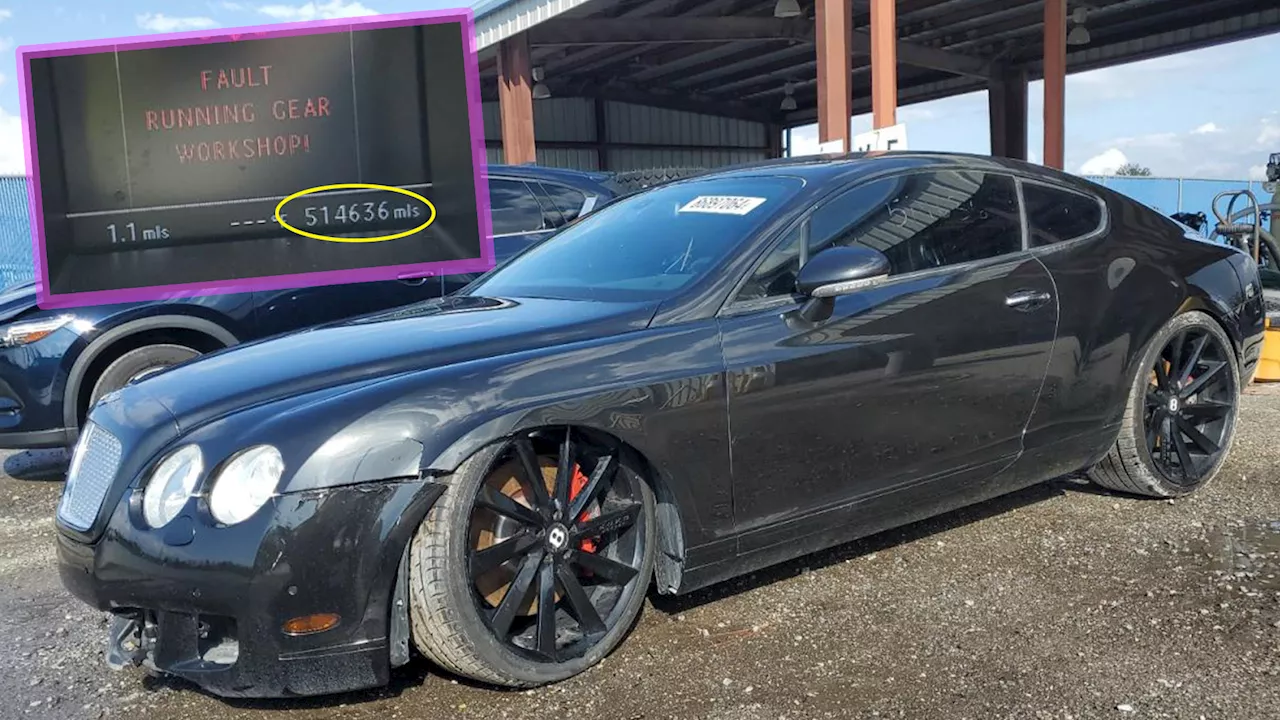 Damaged 2005 Bentley Continental GT with Over 514,000 Miles Up for Auction