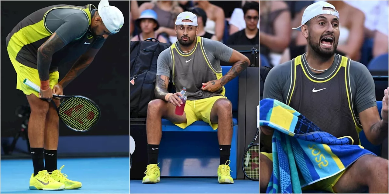 Kyrgios Esce dal Campo Australian Open Dopo Due Ore e Venti Minuti di Sfuriate e Sconfitta