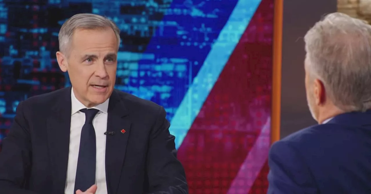 Mark Carney tells Jon Stewart the Liberal party has ‘a chance’ after Trudeau’s resignation