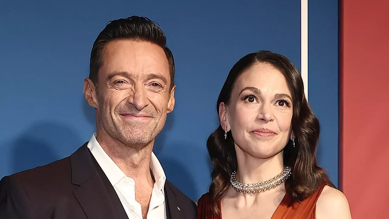 Hugh Jackman and Sutton Foster can't keep their hands off each other in passionate kissing photos