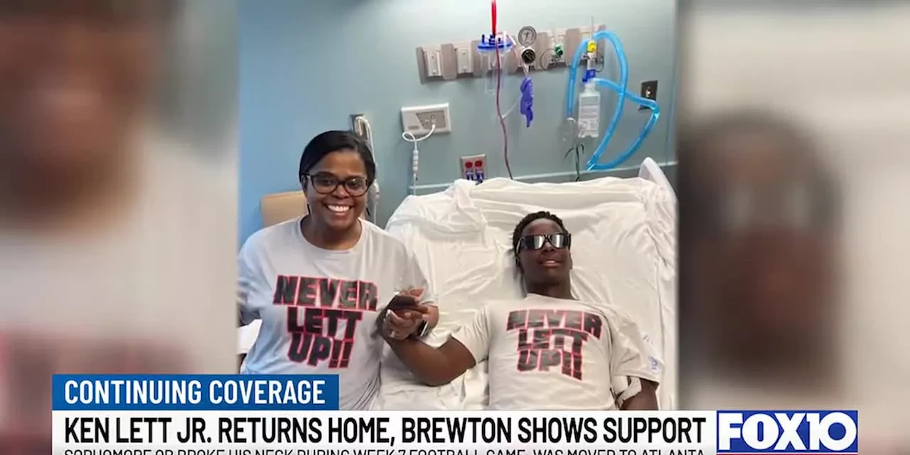 Brewton Turns Red to Welcome Home Injured Football Star