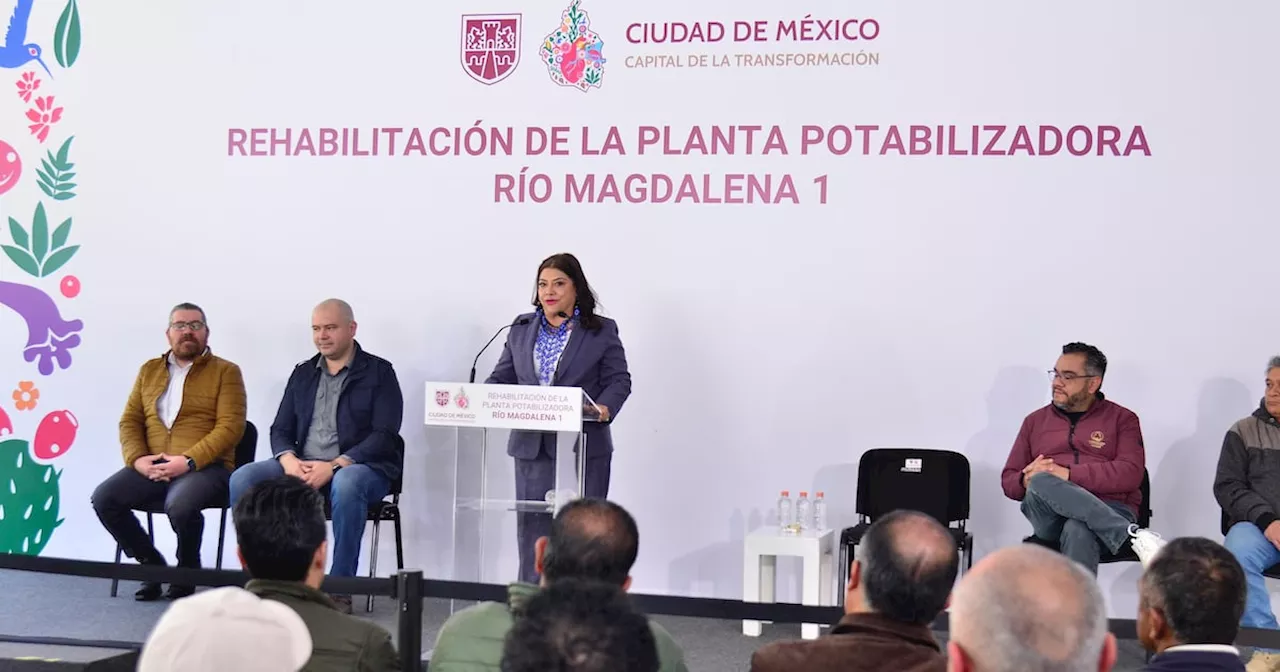 Clara Brugada inaugura planta Atlitic en CDMX: 200 litros por segundo para 120 mil habitantes