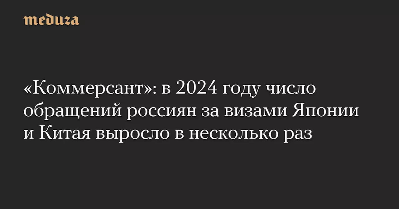 «Коммерсант»: в 2024 году число обращений россиян за визами Японии и Китая выросло в несколько раз