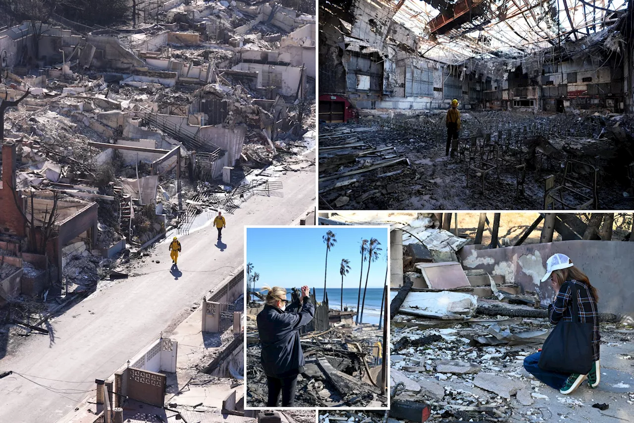 Distraught Malibu residents return home as the magnitude of other wildfire-destroyed areas is revealed: PHOTOS