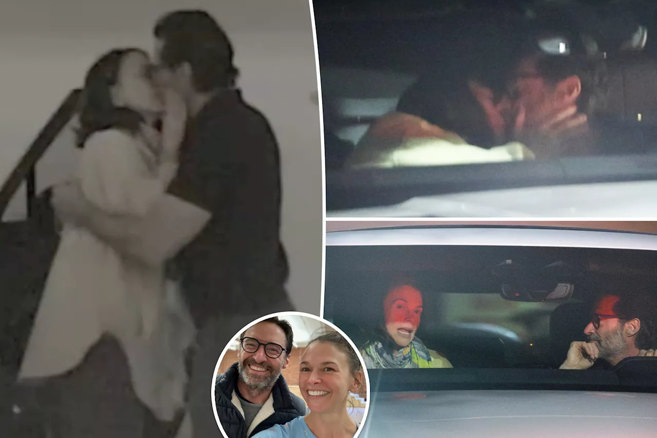 Hugh Jackman and Sutton Foster spotted passionately making out at In-N-Out drive-thru