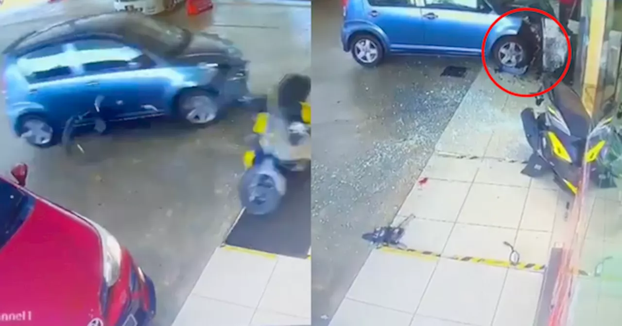 Elderly Woman's Accidental Gas Pedal Press Causes Multiple-Vehicle Crash at Petrol Station