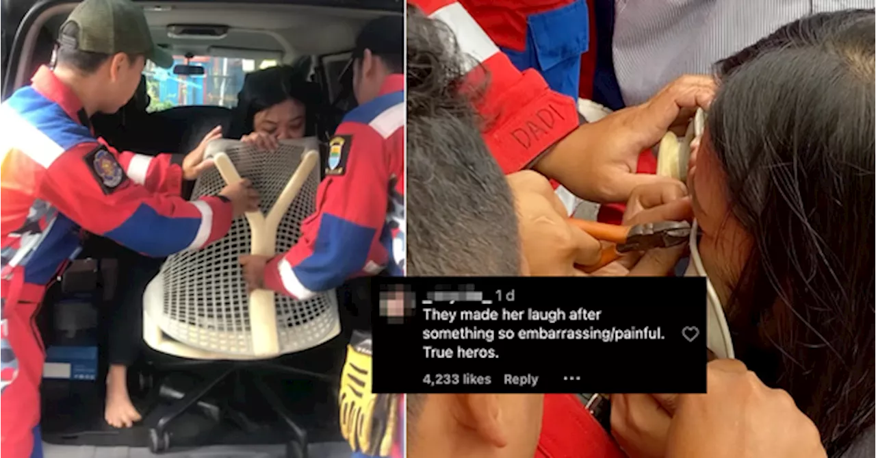 Indonesian Firefighters Save The Day After Woman's Nose Piercing Gets Stuck To A Chair