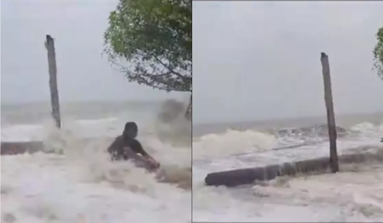 Monsoon Mayhem: Massive Waves Capture Attention, Highlight Coastal Dangers