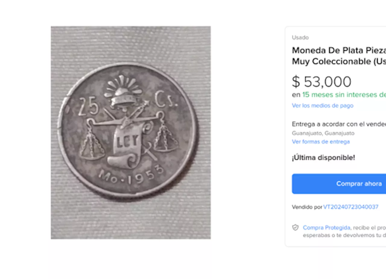 Curiosa moneda mexicana de plata se vende en miles de pesos por internet