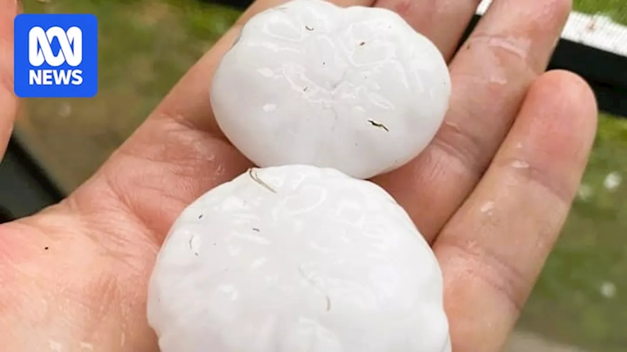 Giant hail, strong wind gusts lash parts of Queensland amid outback heatwave