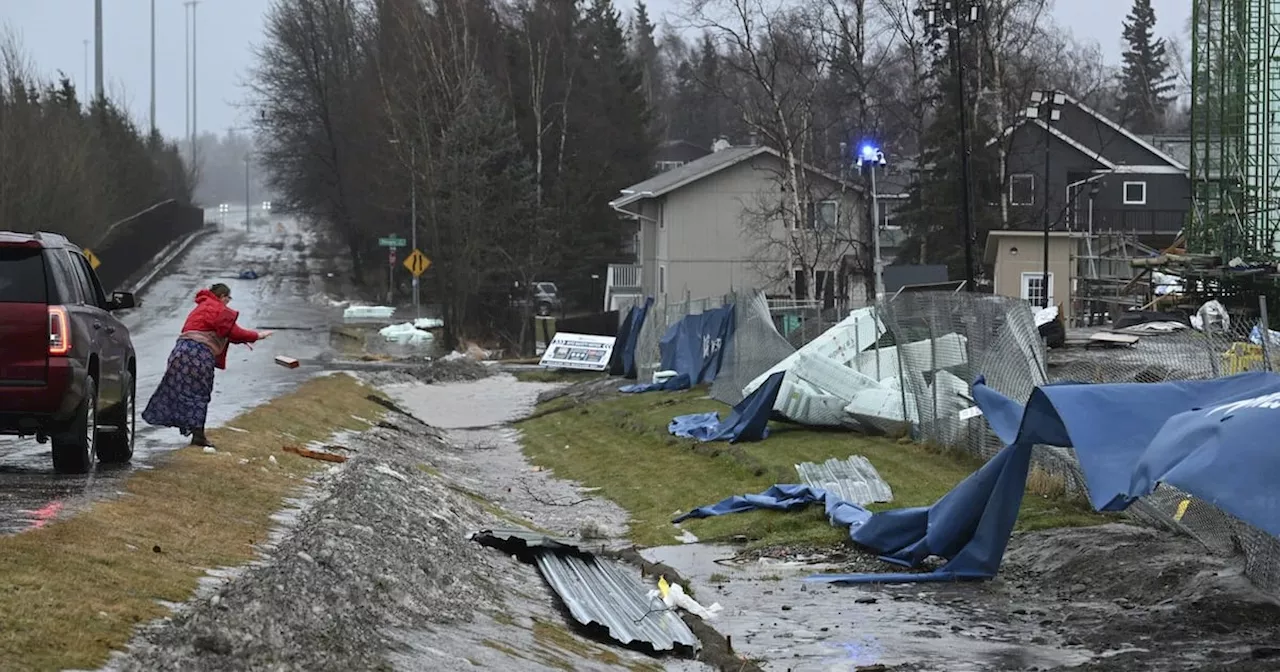 Hurricane-force winds cause widespread damage in Alaska's largest city