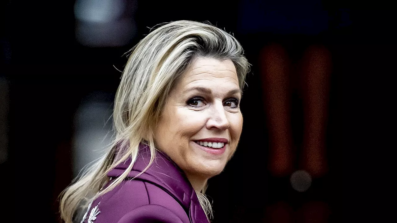 Queen Maxima of the Netherlands Stuns in Purple Coat at New Year's Reception