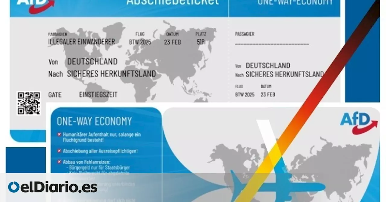 AfD Distribúi Panfletos Simulando Billetes de Avión para Deportar 'Inmigrantes Ilegales'