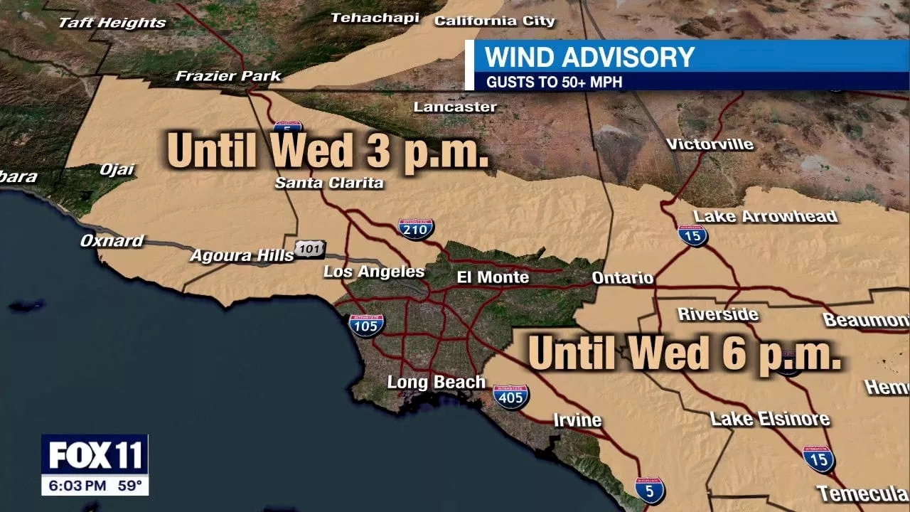 LA Weather Timeline: Peak of Santa Ana winds, wildfire concerns being pushed back