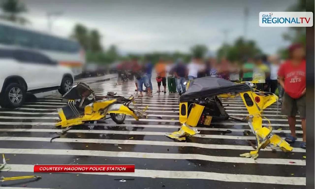 Tricycle, wasak sa bangga ng pickup truck; 2 pasaherong babae, patay