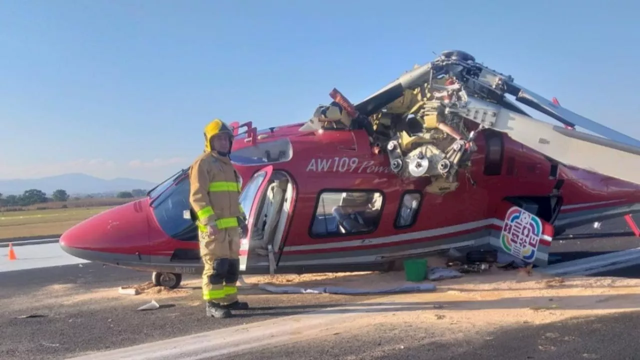 Helicóptero gubernamental de Oaxaca sufre accidente en el aeropuerto de la Ciudad de México