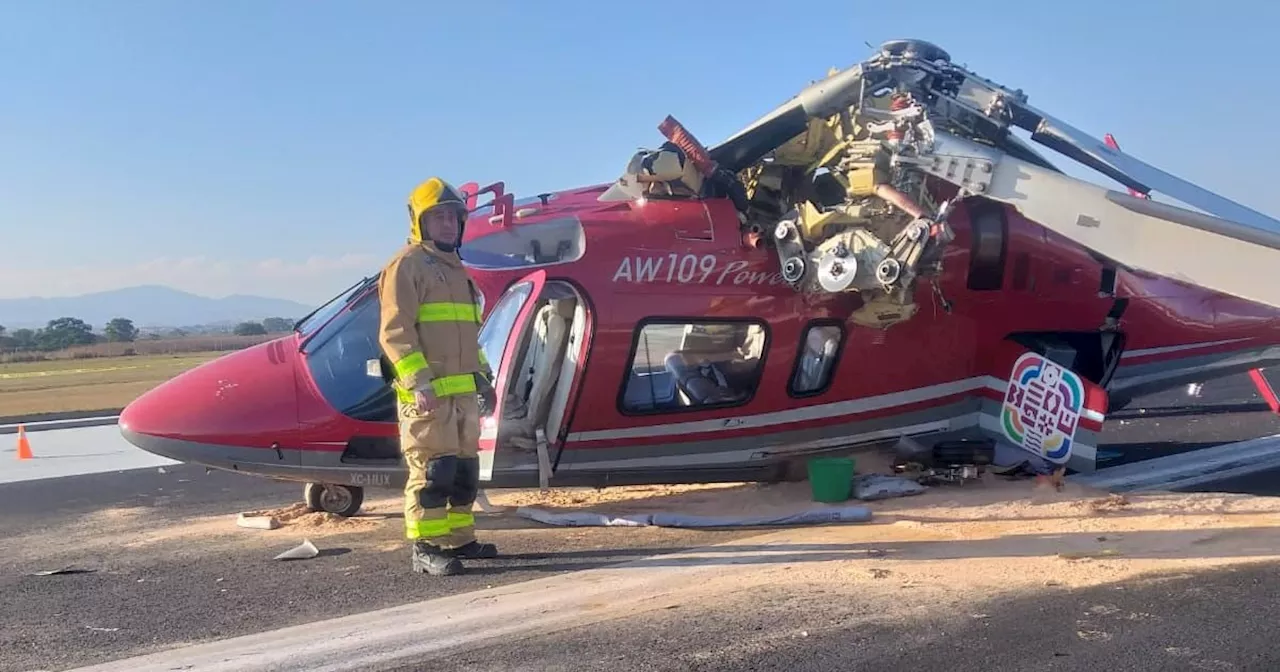 Helicóptero se desploma en Oaxaca; tripulantes resultan lesionados