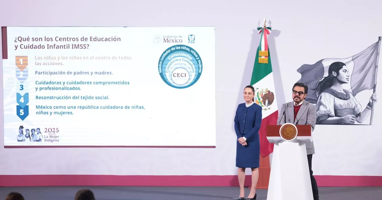 Sheinbaum presenta los Centros de Educación y Cuidado Infantil del IMSS