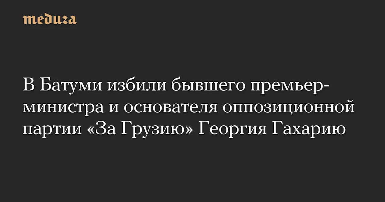 В Батуми избили бывшего премьер-министра и основателя оппозиционной партии «За Грузию» Георгия Гахарию