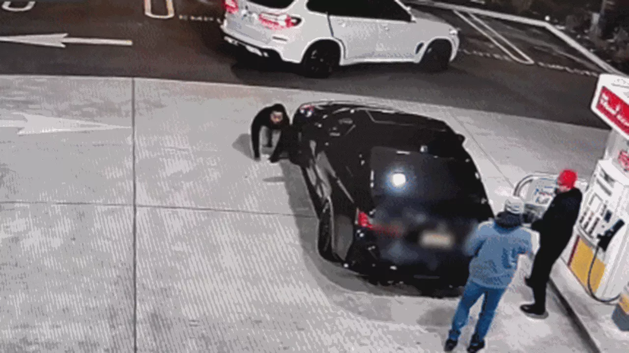 Gas Station Car Theft Caught on Camera