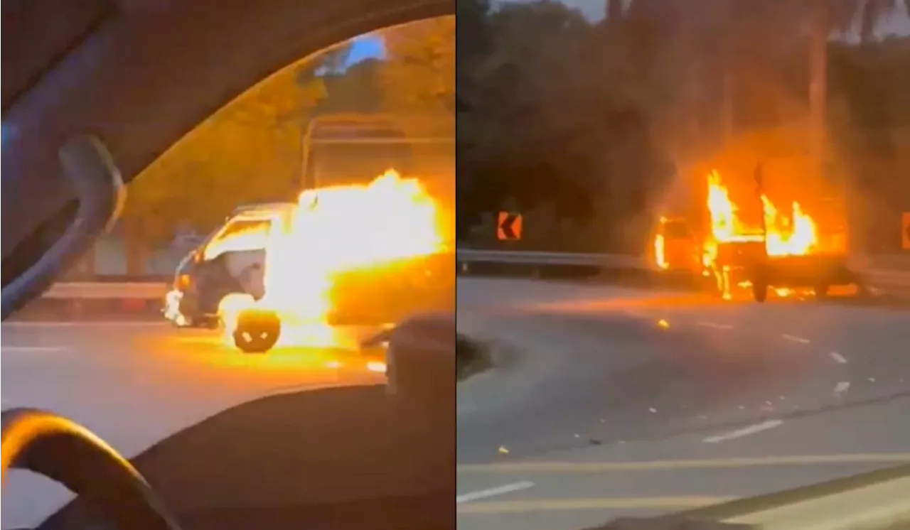 Out-of-Control Lorry Engulfed in Flames Triggers Concern on Social Media