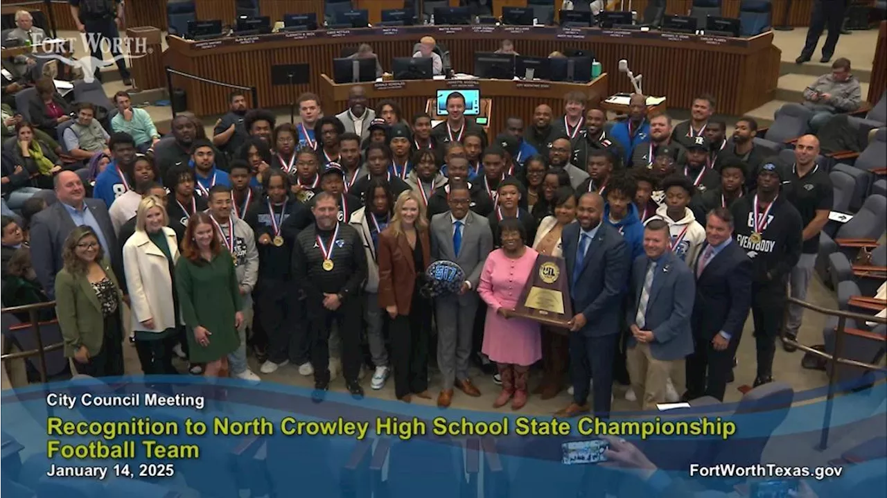 Fort Worth City Council Honors North Crowley High School Football Team for State Championship