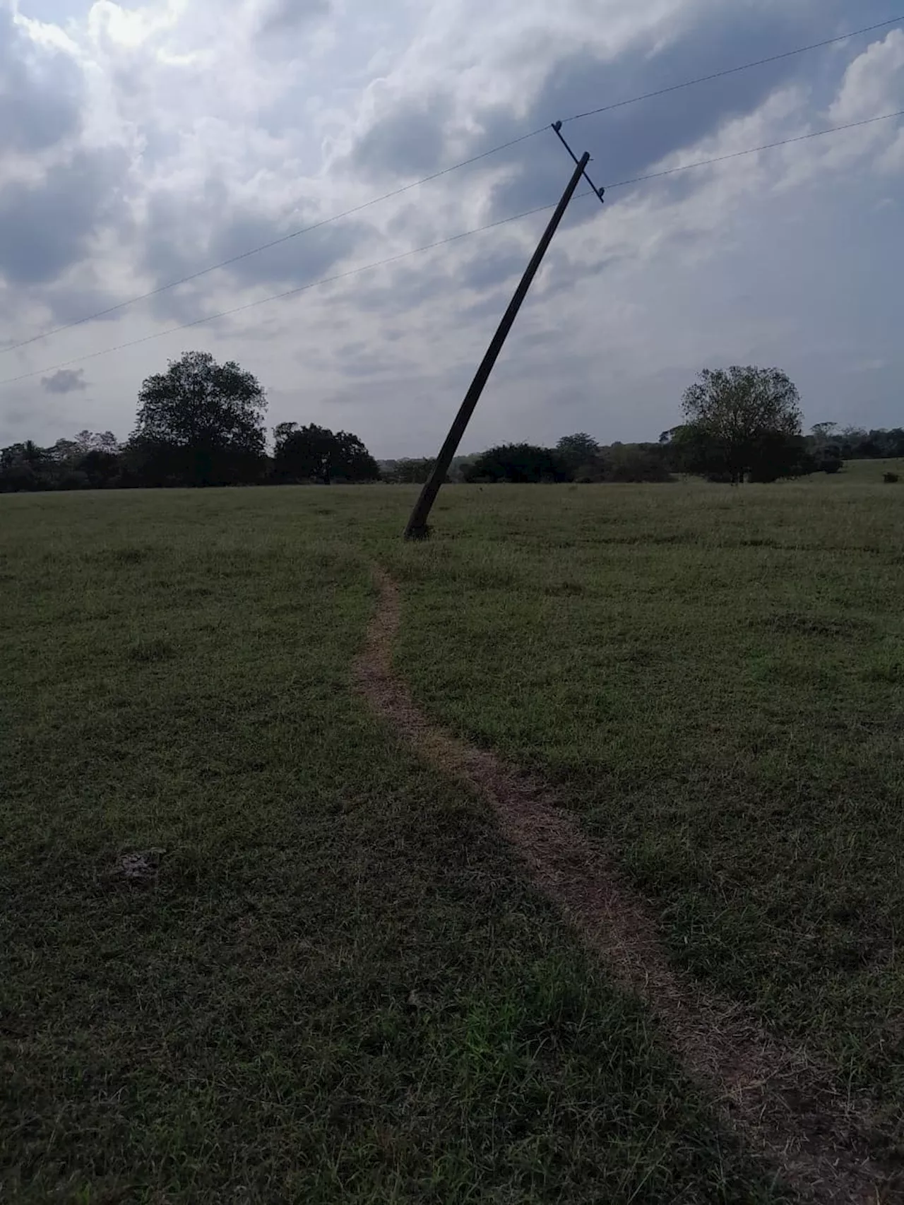 Siete postes estarían a punto de colapsar en dos corregimientos de Cereté, Córdoba