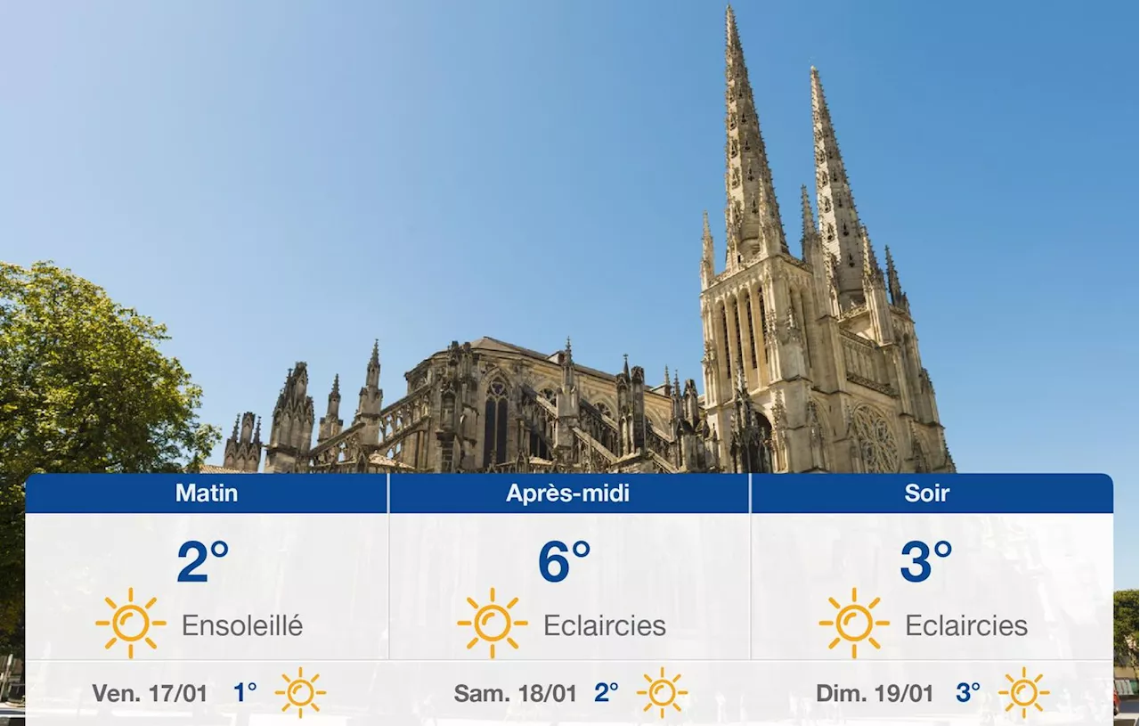 Météo Bordeaux: prévisions du jeudi 16 janvier 2025