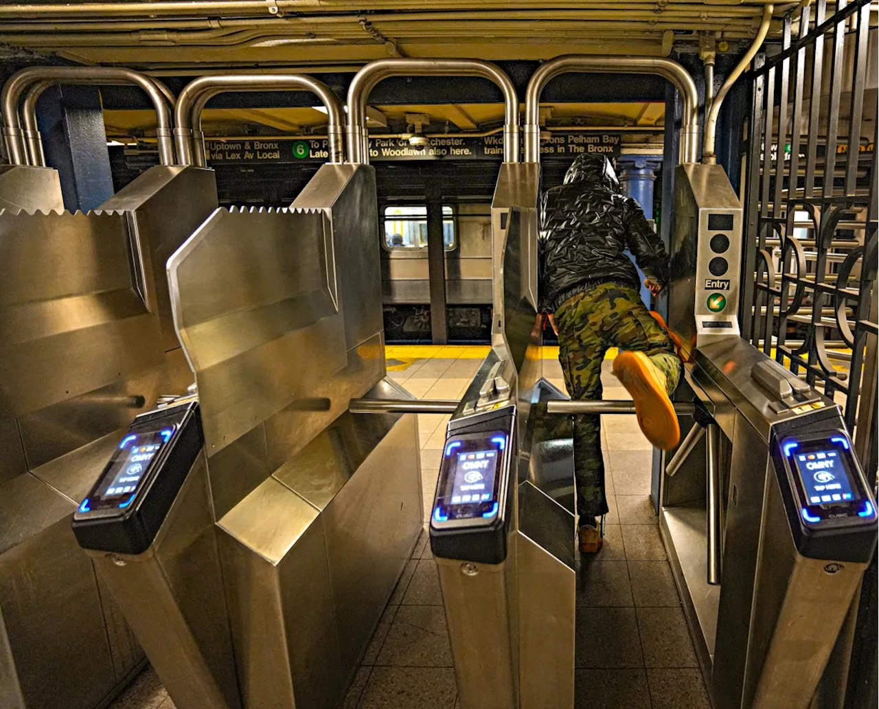 MTA's 'modern fare gates' with spiked turnstile barriers doesn't seem to thwart many