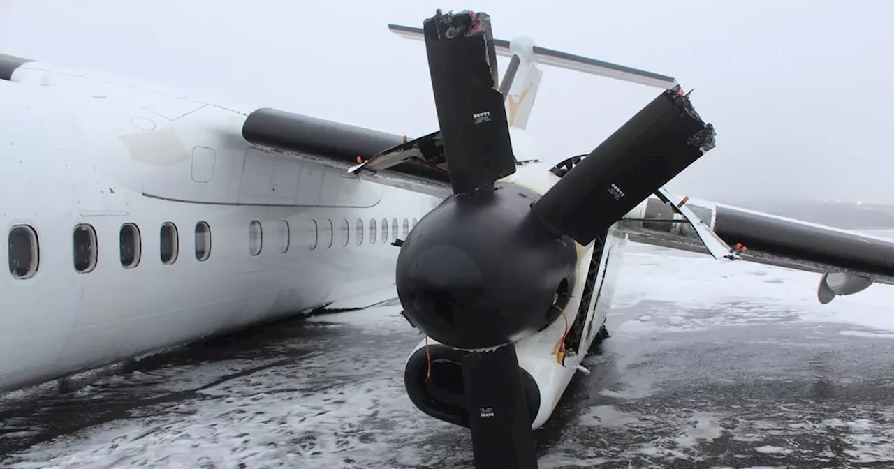 Blown tire blamed for causing passenger plane’s landing gear to collapse in Halifax