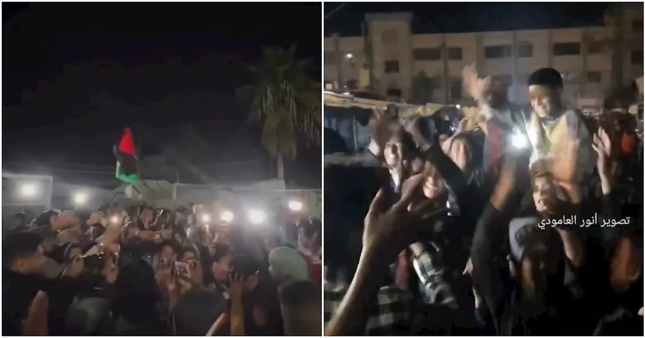 Accordo Israele-Hamas, il video dei festeggiamenti dei palestinesi: migliaia di persone in strada nella…