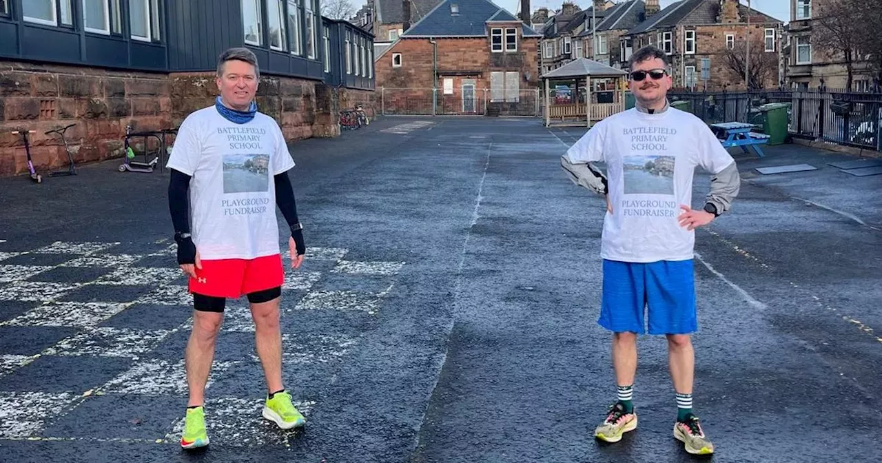 Glasgow dads take on running challenge to improve city's 'most depressing playground'